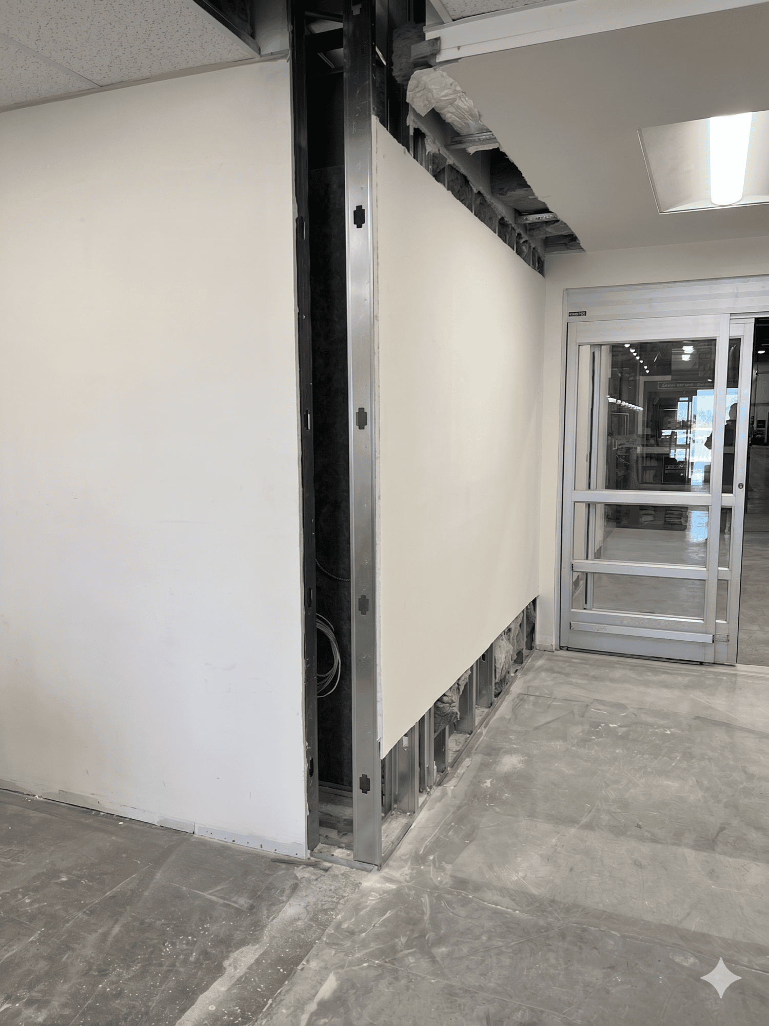 A wall being moved